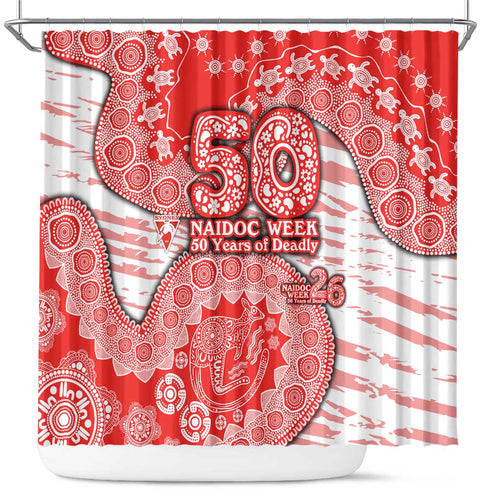 Sydney Swans NAIDOC Week 2026 Shower Curtain Australian Aboriginal Dot Art Dreamtime Pattern Style