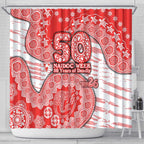 Sydney Swans NAIDOC Week 2026 Shower Curtain Australian Aboriginal Dot Art Dreamtime Pattern Style
