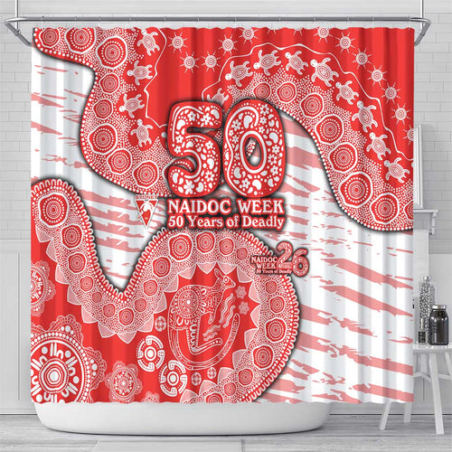 Sydney Swans NAIDOC Week 2026 Shower Curtain Australian Aboriginal Dot Art Dreamtime Pattern Style