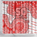 Sydney Swans NAIDOC Week 2026 Shower Curtain Australian Aboriginal Dot Art Dreamtime Pattern Style