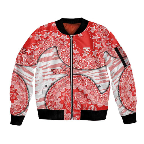 Sydney Swans NAIDOC Week 2026 Sleeve Zip Bomber Jacket Australian Aboriginal Dot Art Dreamtime Pattern Style