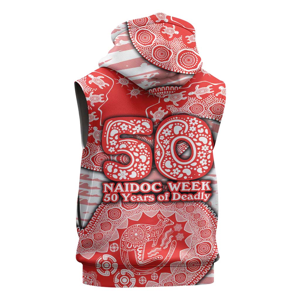 Sydney Swans NAIDOC Week 2026 Sleeveless Hoodie Australian Aboriginal Dot Art Dreamtime Pattern Style