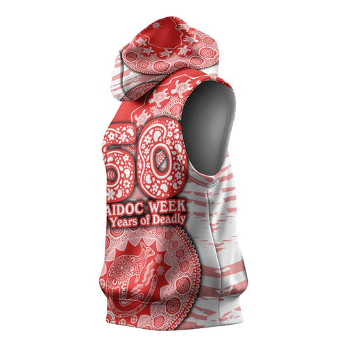 Sydney Swans NAIDOC Week 2026 Sleeveless Hoodie Australian Aboriginal Dot Art Dreamtime Pattern Style