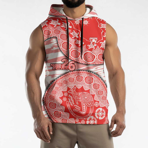 Sydney Swans NAIDOC Week 2026 Sleeveless Hoodie Australian Aboriginal Dot Art Dreamtime Pattern Style