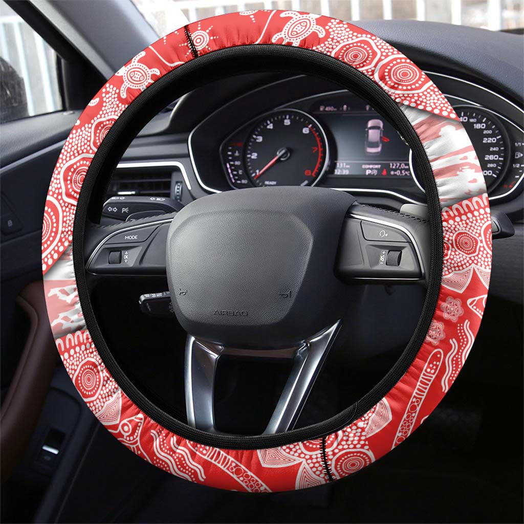 Sydney Swans NAIDOC Week 2026 Steering Wheel Cover Australian Aboriginal Dot Art Dreamtime Pattern Style