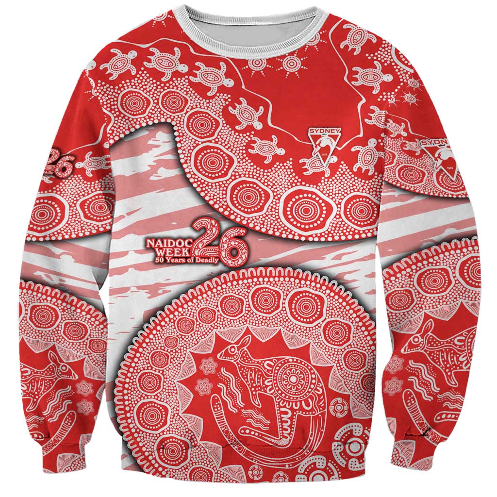 Sydney Swans NAIDOC Week 2026 Sweatshirt Australian Aboriginal Dot Art Dreamtime Pattern Style