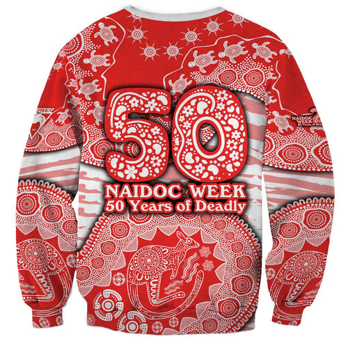 Sydney Swans NAIDOC Week 2026 Sweatshirt Australian Aboriginal Dot Art Dreamtime Pattern Style