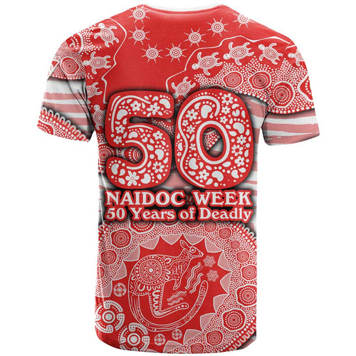 Sydney Swans NAIDOC Week 2026 T Shirt Australian Aboriginal Dot Art Dreamtime Pattern Style