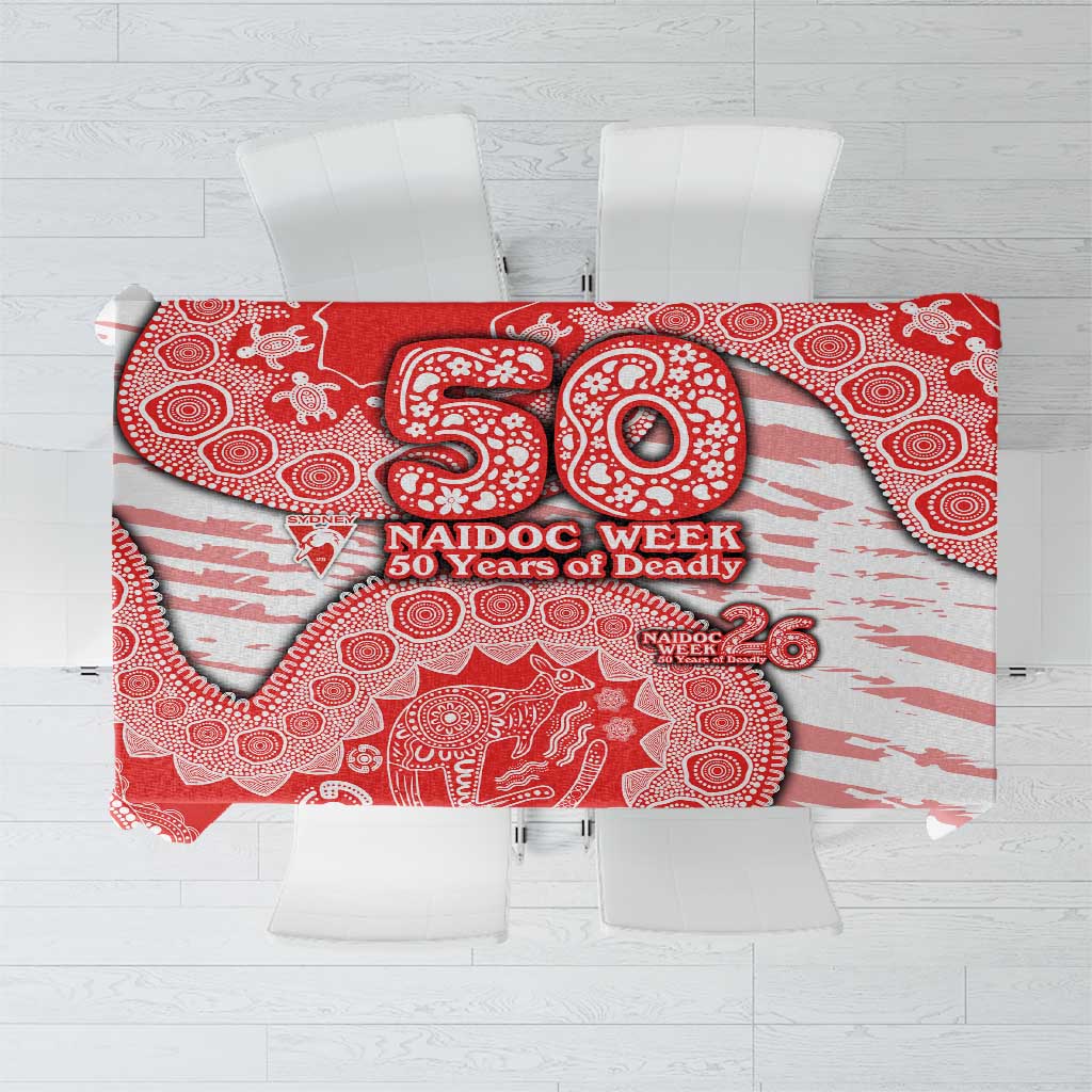 Sydney Swans NAIDOC Week 2026 Tablecloth Australian Aboriginal Dot Art Dreamtime Pattern Style
