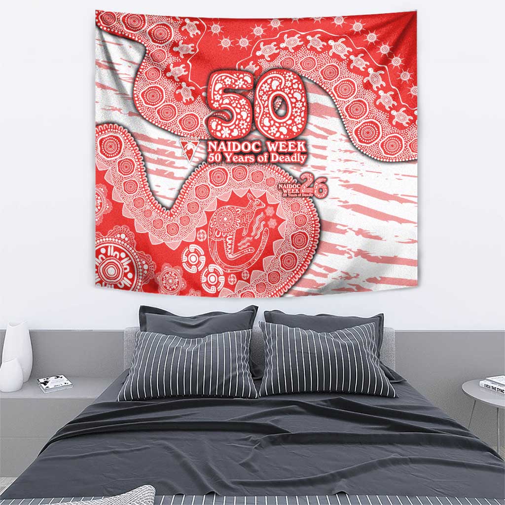 Sydney Swans NAIDOC Week 2026 Tapestry Australian Aboriginal Dot Art Dreamtime Pattern Style