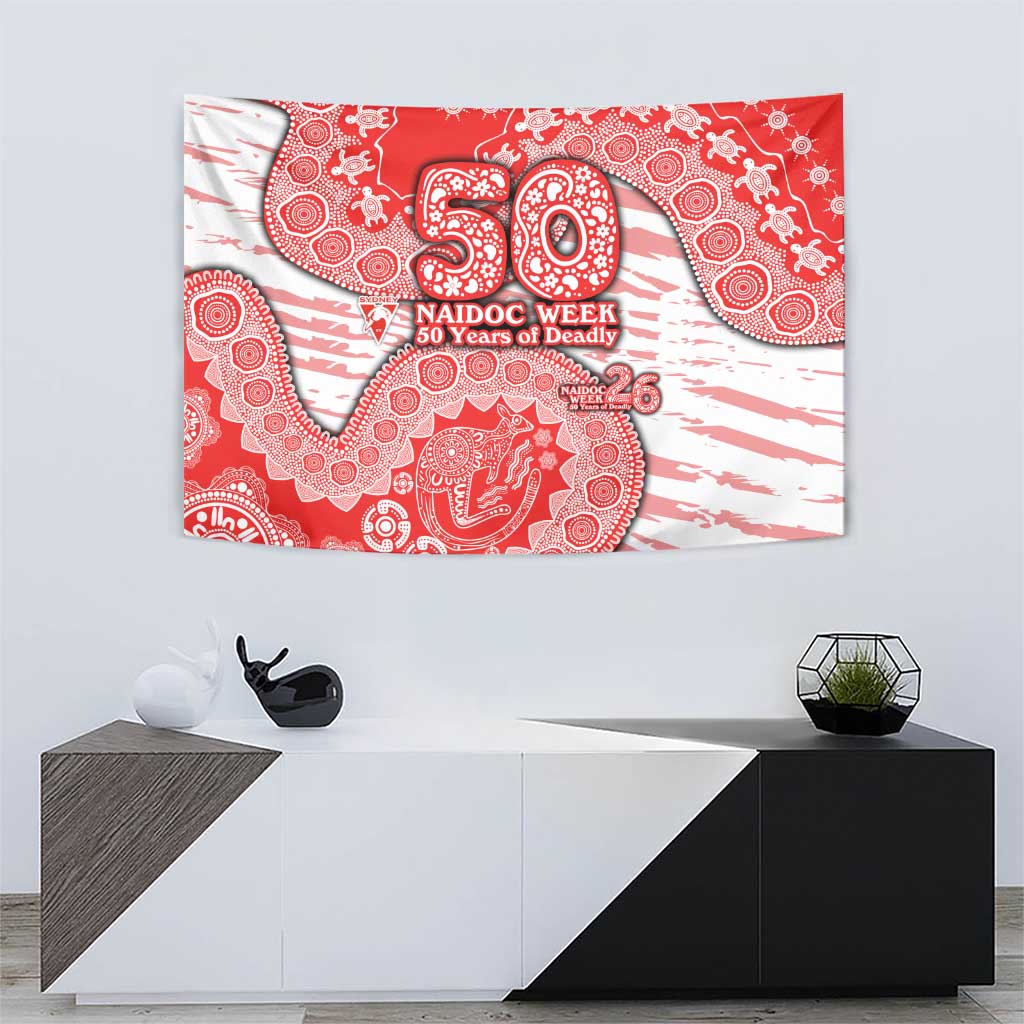 Sydney Swans NAIDOC Week 2026 Tapestry Australian Aboriginal Dot Art Dreamtime Pattern Style