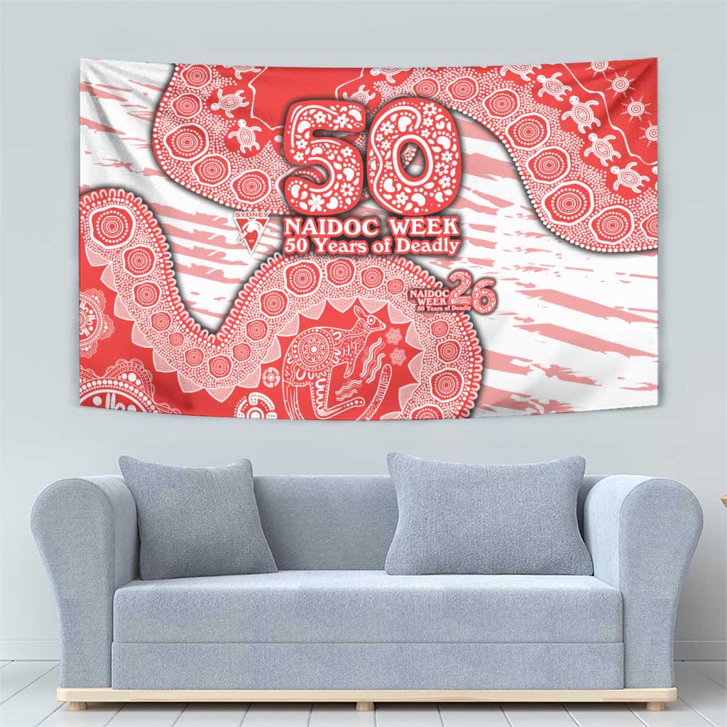 Sydney Swans NAIDOC Week 2026 Tapestry Australian Aboriginal Dot Art Dreamtime Pattern Style