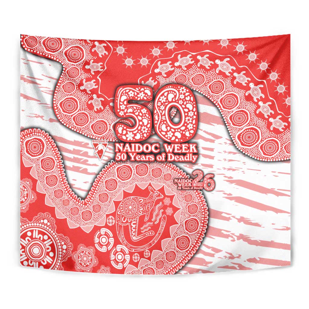 Sydney Swans NAIDOC Week 2026 Tapestry Australian Aboriginal Dot Art Dreamtime Pattern Style