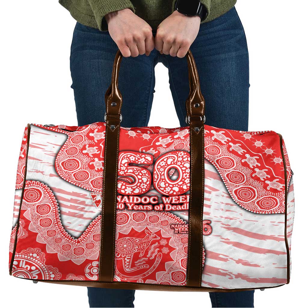Sydney Swans NAIDOC Week 2026 Travel Bag Australian Aboriginal Dot Art Dreamtime Pattern Style
