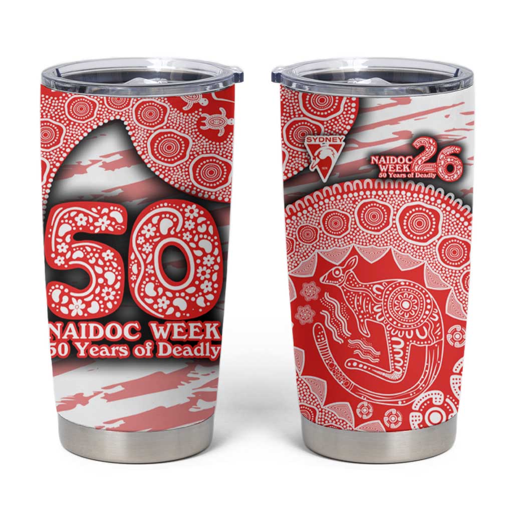 Sydney Swans NAIDOC Week 2026 Tumbler Cup Australian Aboriginal Dot Art Dreamtime Pattern Style