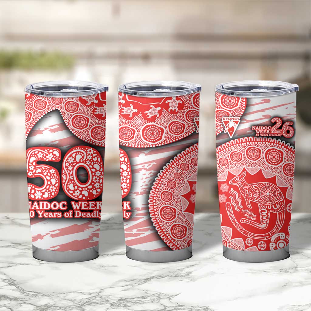 Sydney Swans NAIDOC Week 2026 Tumbler Cup Australian Aboriginal Dot Art Dreamtime Pattern Style