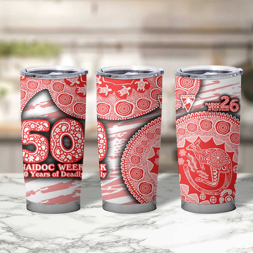 Sydney Swans NAIDOC Week 2026 Tumbler Cup Australian Aboriginal Dot Art Dreamtime Pattern Style