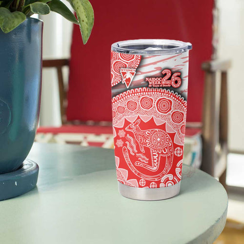 Sydney Swans NAIDOC Week 2026 Tumbler Cup Australian Aboriginal Dot Art Dreamtime Pattern Style