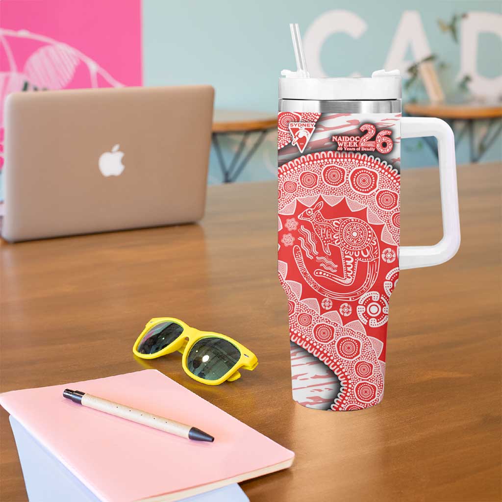 Sydney Swans NAIDOC Week 2026 Tumbler With Handle Australian Aboriginal Dot Art Dreamtime Pattern Style