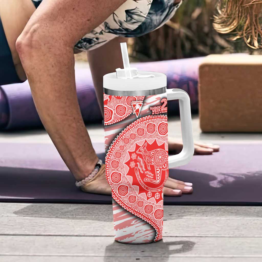 Sydney Swans NAIDOC Week 2026 Tumbler With Handle Australian Aboriginal Dot Art Dreamtime Pattern Style