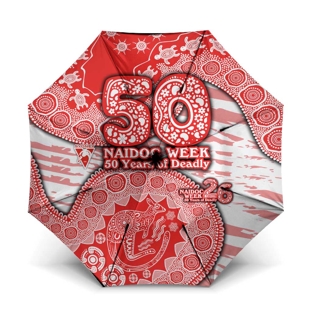 Sydney Swans NAIDOC Week 2026 Umbrella Australian Aboriginal Dot Art Dreamtime Pattern Style