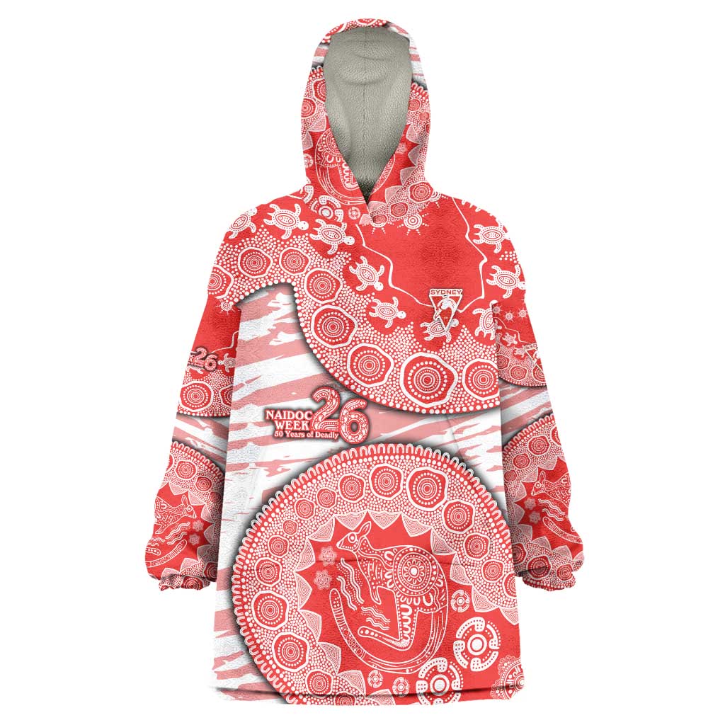 Sydney Swans NAIDOC Week 2026 Wearable Blanket Hoodie Australian Aboriginal Dot Art Dreamtime Pattern Style
