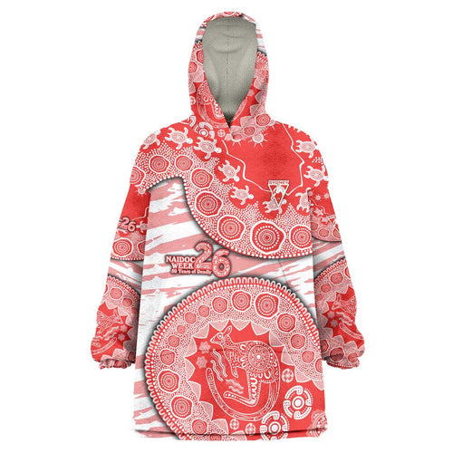 Sydney Swans NAIDOC Week 2026 Wearable Blanket Hoodie Australian Aboriginal Dot Art Dreamtime Pattern Style