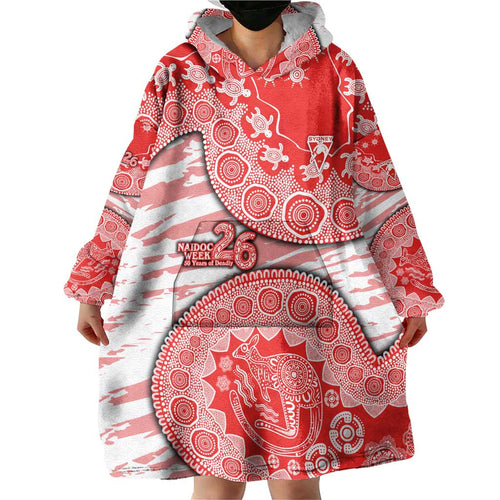 Sydney Swans NAIDOC Week 2026 Wearable Blanket Hoodie Australian Aboriginal Dot Art Dreamtime Pattern Style