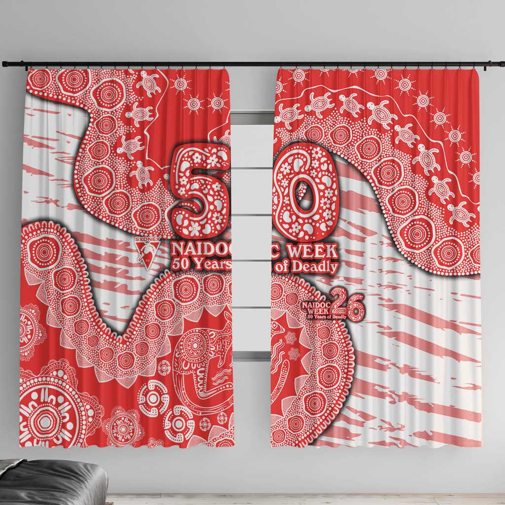Sydney Swans NAIDOC Week 2026 Window Curtain Australian Aboriginal Dot Art Dreamtime Pattern Style