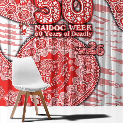 Sydney Swans NAIDOC Week 2026 Window Curtain Australian Aboriginal Dot Art Dreamtime Pattern Style