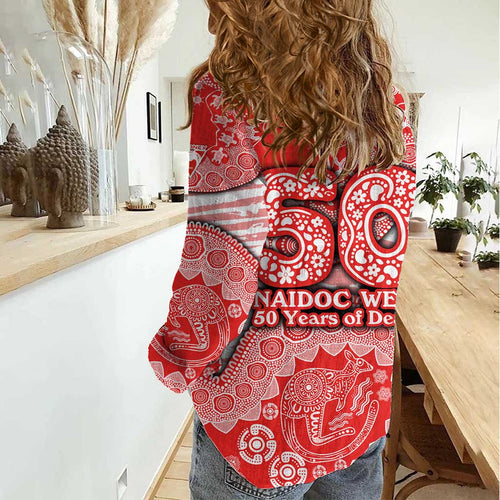 Sydney Swans NAIDOC Week 2026 Women Casual Shirt Australian Aboriginal Dot Art Dreamtime Pattern Style