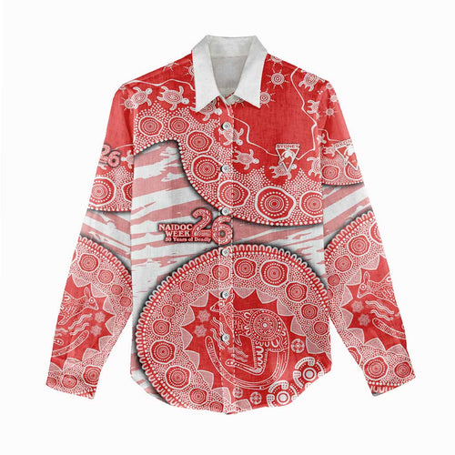 Sydney Swans NAIDOC Week 2026 Women Casual Shirt Australian Aboriginal Dot Art Dreamtime Pattern Style