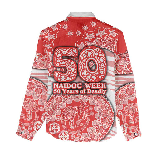 Sydney Swans NAIDOC Week 2026 Women Casual Shirt Australian Aboriginal Dot Art Dreamtime Pattern Style
