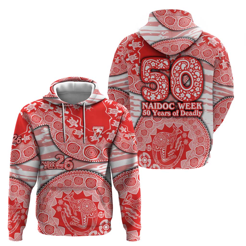 Sydney Swans NAIDOC Week 2026 Zip Hoodie Australian Aboriginal Dot Art Dreamtime Pattern Style