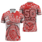 Sydney Swans NAIDOC Week 2026 Zipper Polo Shirt Australian Aboriginal Dot Art Dreamtime Pattern Style