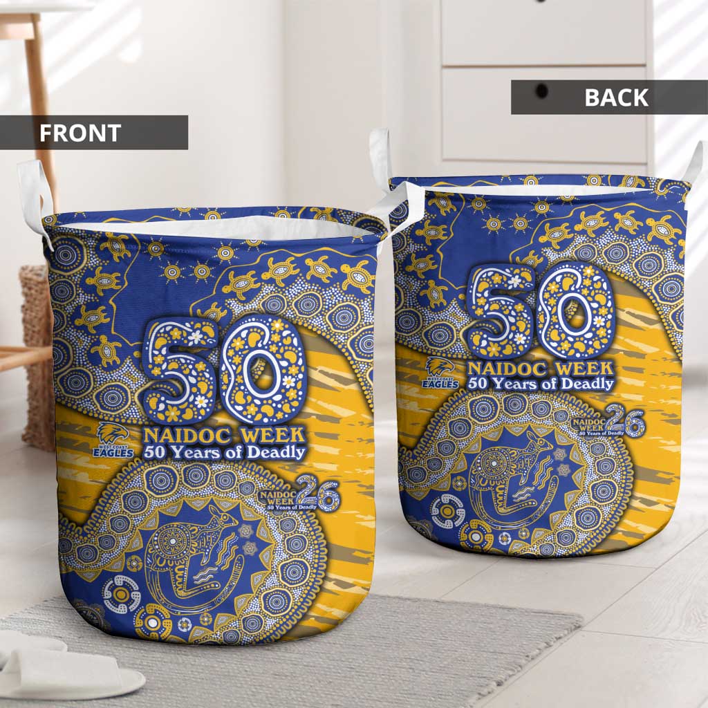 West Coast Eagles NAIDOC Week 2026 Laundry Basket Australian Aboriginal Dot Art Dreamtime Pattern Style