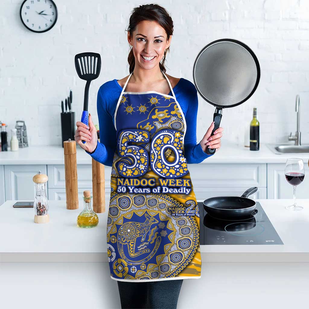 West Coast Eagles NAIDOC Week 2026 Apron Australian Aboriginal Dot Art Dreamtime Pattern Style