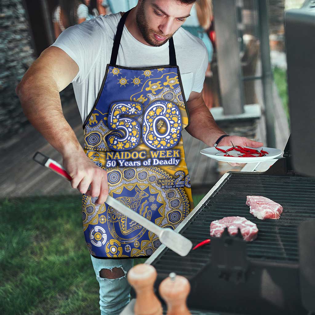 West Coast Eagles NAIDOC Week 2026 Apron Australian Aboriginal Dot Art Dreamtime Pattern Style