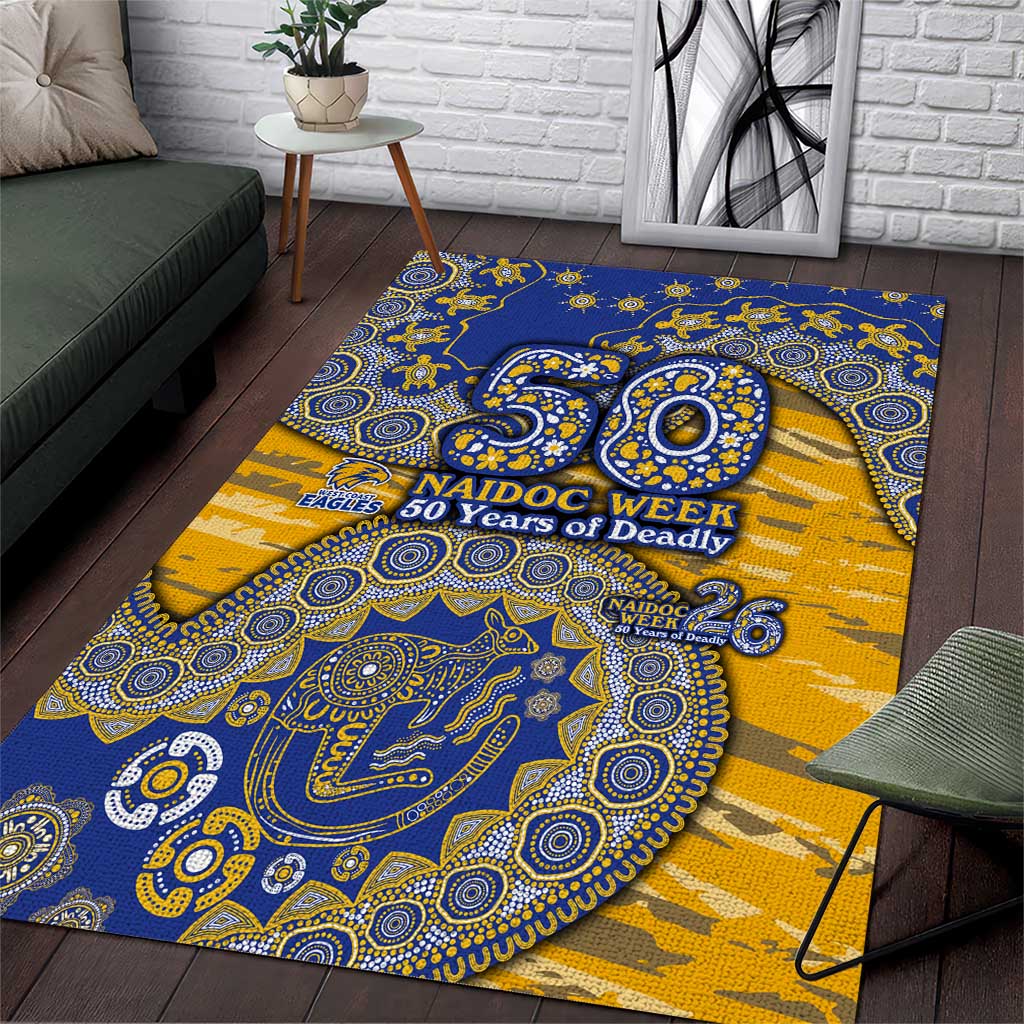 West Coast Eagles NAIDOC Week 2026 Area Rug Australian Aboriginal Dot Art Dreamtime Pattern Style