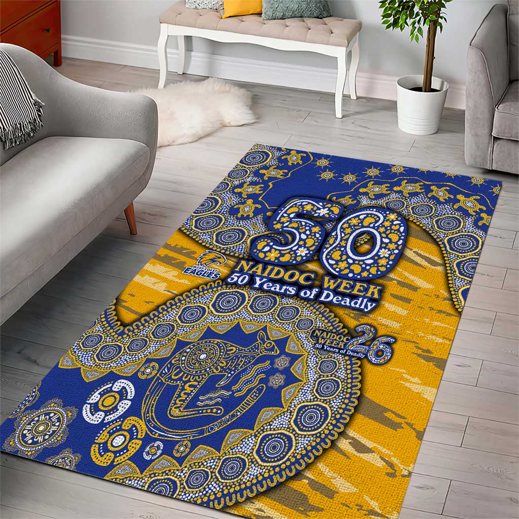 West Coast Eagles NAIDOC Week 2026 Area Rug Australian Aboriginal Dot Art Dreamtime Pattern Style