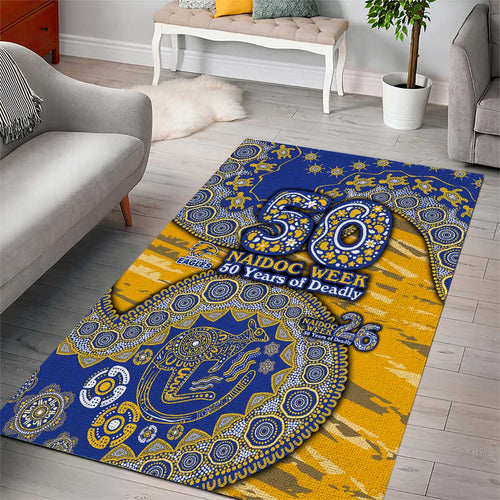 West Coast Eagles NAIDOC Week 2026 Area Rug Australian Aboriginal Dot Art Dreamtime Pattern Style