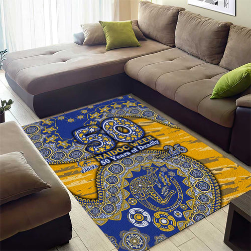 West Coast Eagles NAIDOC Week 2026 Area Rug Australian Aboriginal Dot Art Dreamtime Pattern Style