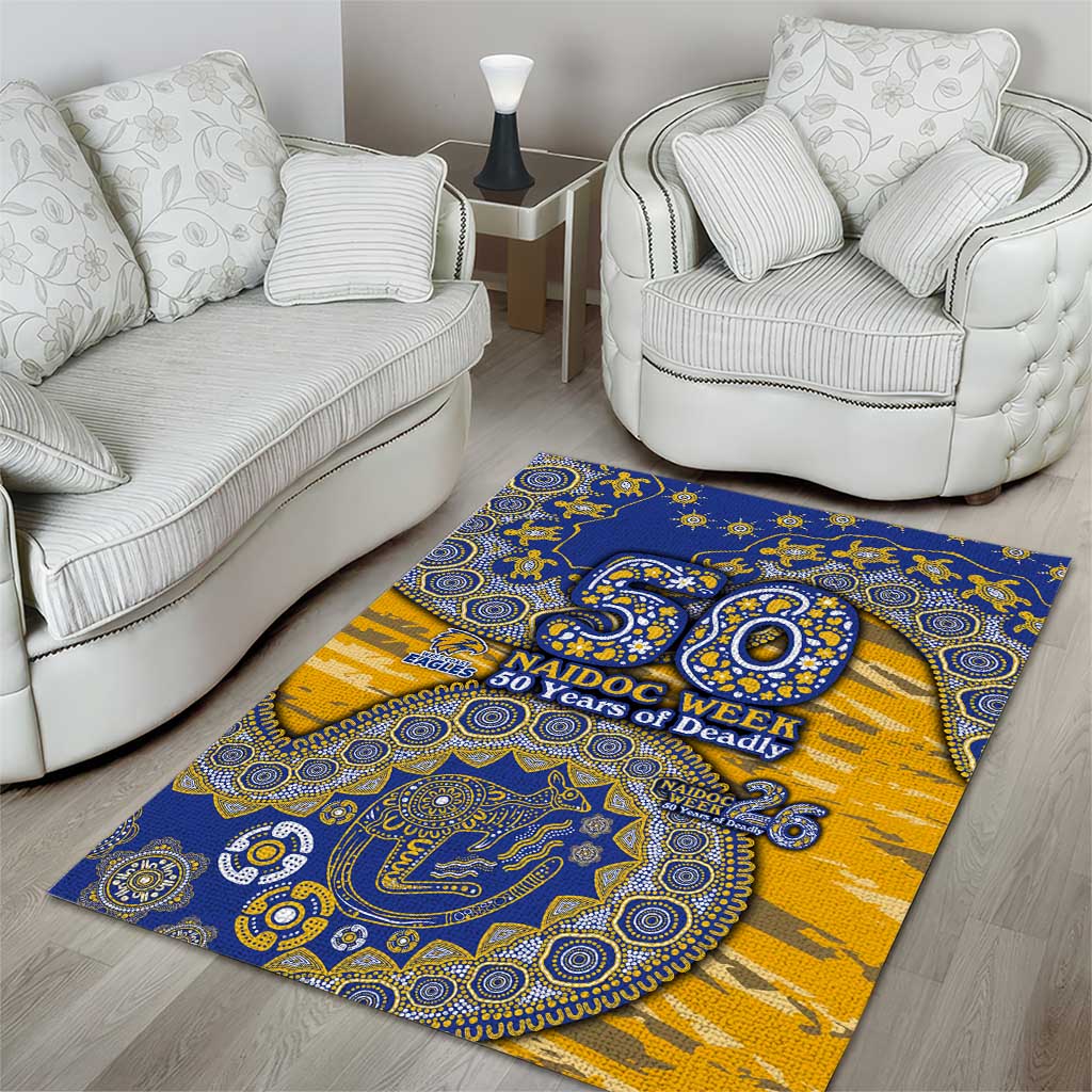 West Coast Eagles NAIDOC Week 2026 Area Rug Australian Aboriginal Dot Art Dreamtime Pattern Style