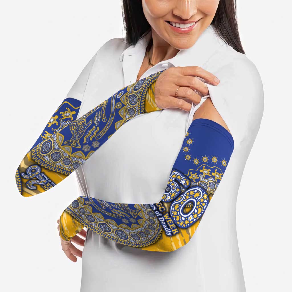 West Coast Eagles NAIDOC Week 2026 Arm Sleeves Australian Aboriginal Dot Art Dreamtime Pattern Style