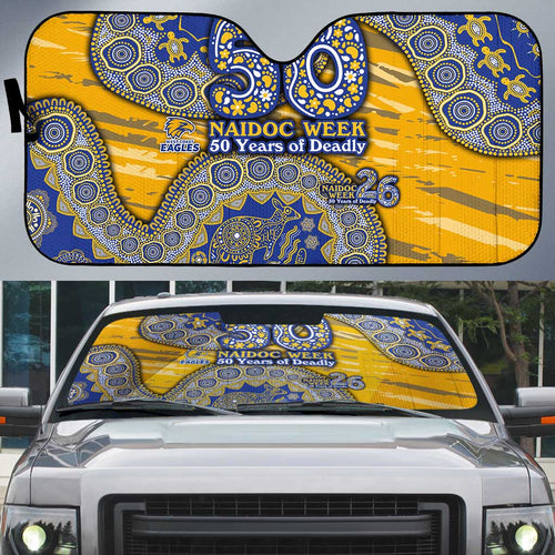 West Coast Eagles NAIDOC Week 2026 Auto Sun Shade Australian Aboriginal Dot Art Dreamtime Pattern Style