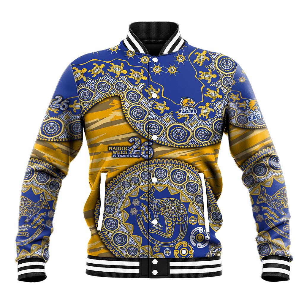 West Coast Eagles NAIDOC Week 2026 Baseball Jacket Australian Aboriginal Dot Art Dreamtime Pattern Style
