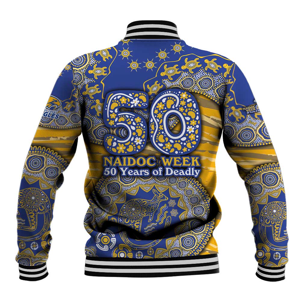 West Coast Eagles NAIDOC Week 2026 Baseball Jacket Australian Aboriginal Dot Art Dreamtime Pattern Style