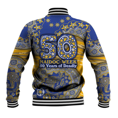 West Coast Eagles NAIDOC Week 2026 Baseball Jacket Australian Aboriginal Dot Art Dreamtime Pattern Style