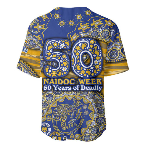 West Coast Eagles NAIDOC Week 2026 Baseball Jersey Australian Aboriginal Dot Art Dreamtime Pattern Style