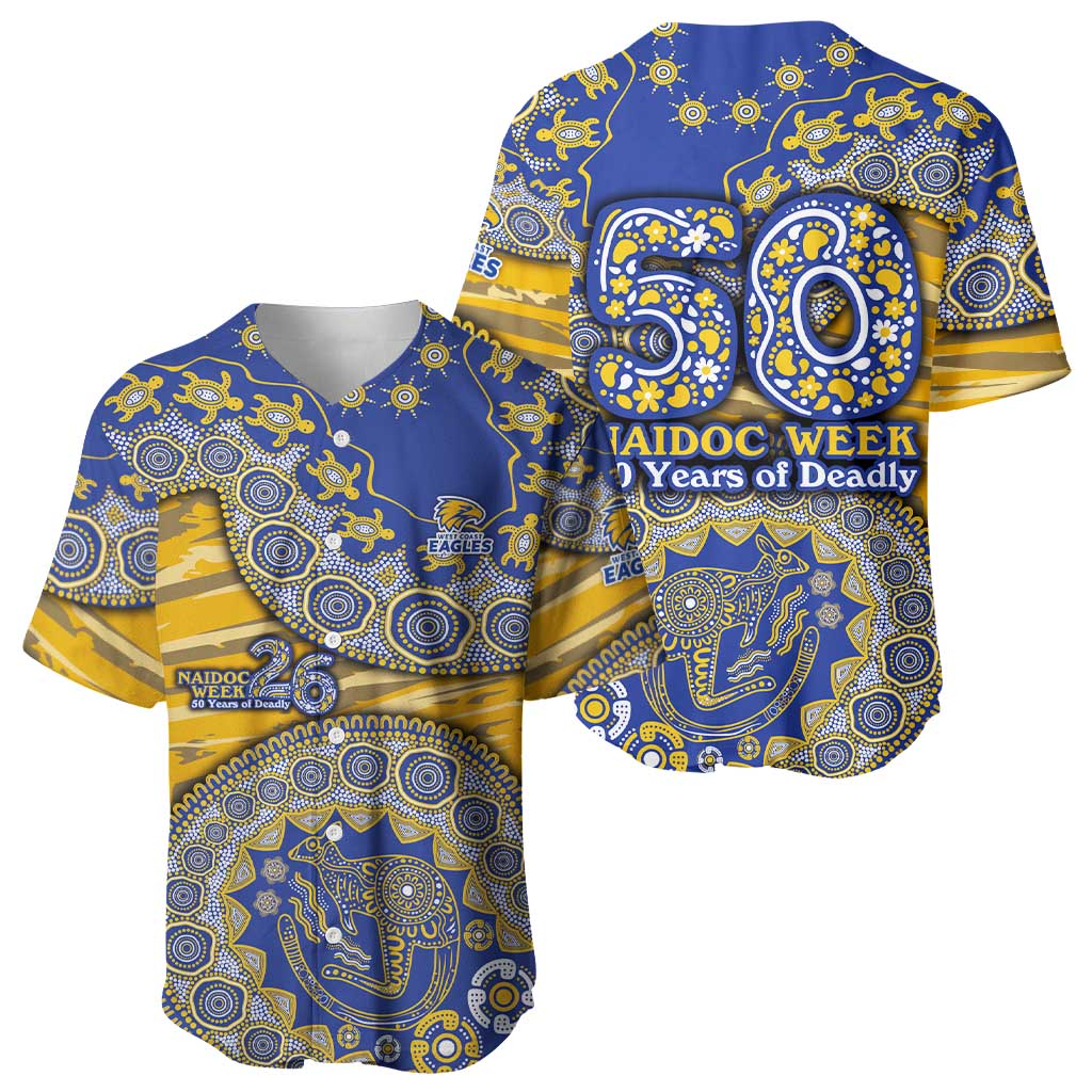 West Coast Eagles NAIDOC Week 2026 Baseball Jersey Australian Aboriginal Dot Art Dreamtime Pattern Style
